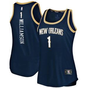 Fanatics Zion Williamson New Orleans Pelicans Women's Navy Fast Break Team Tank Premium Jersey Icon Edition