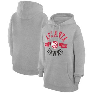 G III 4Her by Carl Banks Atlanta Stylish Hawks Women's Heather Gray City Pullover Hoodie
