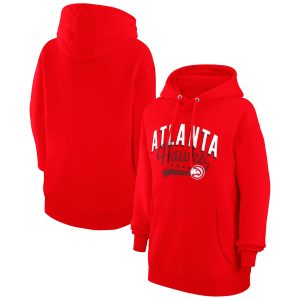 G III 4Her by Carl Banks Atlanta Hawks Women's Red Elegant Filigree Logo Pullover Hoodie