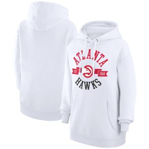 G III 4Her by Carl Banks Atlanta Hawks Women's White City Pullover Hoodie Gorgeous