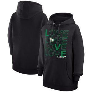 G III 4Her by Carl Banks Boston Celtics Women's Black Stylish Basketball Love Fleece Pullover Hoodie