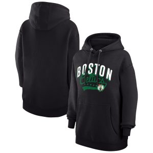 G III 4Her by Carl Banks Premium Boston Celtics Women's Black Filigree Logo Pullover Hoodie