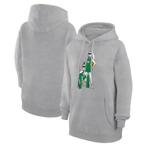G III 4Her by Carl Banks Boston Celtics Women's Heather Gorgeous Gray Basketball Girls Fleece Pullover Hoodie