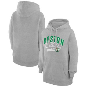 G III 4Her by Carl Banks Boston Celtics Fabulous Women's Heather Gray Filigree Logo Pullover Hoodie