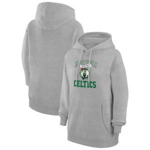 G III 4Her by Carl Banks Boston Celtics Women's Heather Gray Graphic Fleece Pullover Hoodie Eye - catching