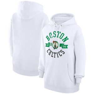 G III 4Her by Carl Banks Boston Celtics Women's White Stylish City Pullover Hoodie