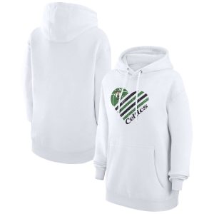 G III 4Her Unique by Carl Banks Boston Celtics Women's White Heart Pullover Hoodie