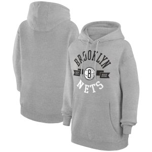 G III 4Her by Carl Banks Brooklyn Fabulous Nets Women's Heather Gray City Pullover Hoodie