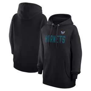 G III 4Her by Carl Banks Chic Charlotte Hornets Women's Black Dot Print Pullover Hoodie