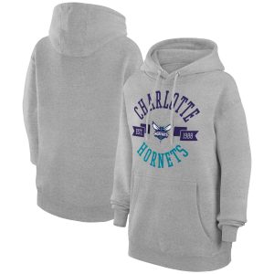 G III 4Her Chic by Carl Banks Charlotte Hornets Women's Heather Gray City Pullover Hoodie