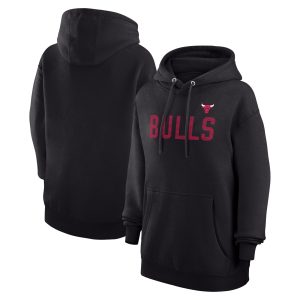 G III 4Her by Carl Banks Chicago Bulls Women's Black Unique Dot Print Pullover Hoodie