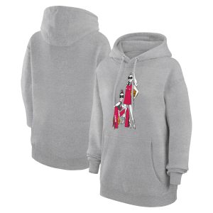 G III 4Her by Carl Banks Chicago Trendy Bulls Women's Heather Gray Basketball Girls Fleece Pullover Hoodie