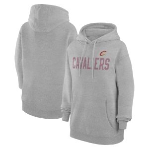 G III 4Her by Carl Banks Elegant Cleveland Cavaliers Women's Heather Gray Dot Print Pullover Hoodie