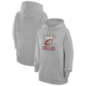 G Gorgeous III 4Her by Carl Banks Cleveland Cavaliers Women's Heather Gray Graphic Fleece Pullover Hoodie