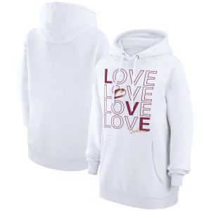 G III 4Her by Carl Banks Cleveland Cavaliers Women's White Basketball Love Fleece Pullover Eye - catching Hoodie