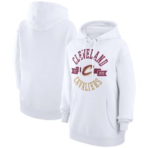 G III 4Her by Carl Banks Cleveland Cavaliers Women's White Eye - catching City Pullover Hoodie