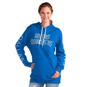 G III 4Her by Carl Banks Dallas Mavericks Elegant Women's Blue Base Coach Pullover Hoodie