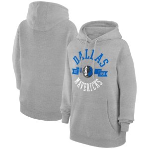 G III 4Her by Carl Banks Dallas Elegant Mavericks Women's Heather Gray City Pullover Hoodie