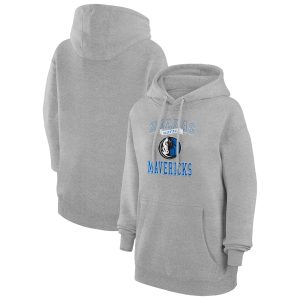 G Stylish III 4Her by Carl Banks Dallas Mavericks Women's Heather Gray Graphic Fleece Pullover Hoodie