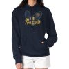 G III 4Her by Premium Carl Banks Denver Nuggets Women's Navy Leopard Heart Graphic Fleece Pullover Hoodie