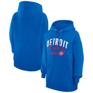 G III 4Her by Carl Banks Detroit Eye - catching Pistons Women's Blue Filigree Logo Pullover Hoodie