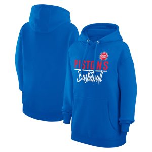 G III 4Her by Carl Banks Detroit Unique Pistons Women's Blue Graphics Fleece Pullover Hoodie
