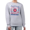 G Premium III 4Her by Carl Banks Detroit Pistons Women's Heather Gray Collage Team Graphic Fleece Pullover Sweatshirt