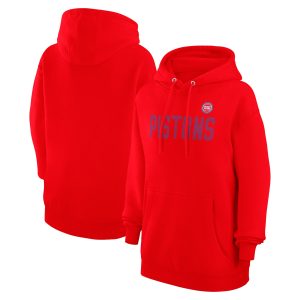 G III 4Her by Carl Banks Detroit Premium Pistons Women's Red Dot Print Pullover Hoodie
