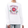 G III 4Her Fabulous by Carl Banks Detroit Pistons Women's White Flowers Team Logo Graphic Fleece Crewneck Pullover Sweatshirt