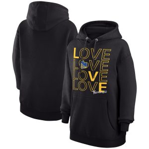 G III 4Her by Carl Banks Golden State Warriors Women's Black Basketball Love Fleece Premium Pullover Hoodie
