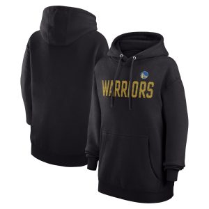G III 4Her by Carl Banks Golden State Warriors Women's Black Dot Print Pullover Hoodie Chic