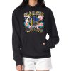 G III 4Her by Carl Banks Golden State Warriors Women's Black Flowers Team Logo Graphic Fleece Pullover Chic Hoodie