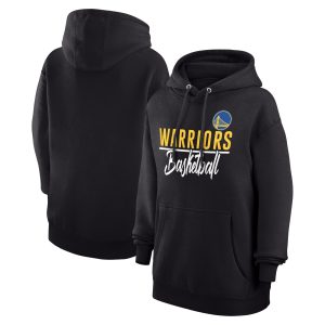 G III 4Her by Carl Banks Golden State Warriors Women's Black Graphics Fleece Pullover Hoodie Elegant