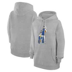 G III 4Her by Carl Banks Golden State Fabulous Warriors Women's Heather Gray Basketball Girls Fleece Pullover Hoodie