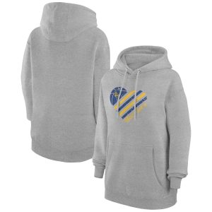G III 4Her by Carl Banks Golden State Warriors Women's Unique Heather Gray Heart Pullover Hoodie