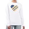 G III 4Her by Carl Banks Golden State Warriors Women's White Heart Graphic Gorgeous Fleece Pullover Sweatshirt