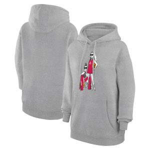 G III 4Her Trendy by Carl Banks Houston Rockets Women's Heather Gray Basketball Girls Fleece Pullover Hoodie