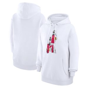 G III 4Her by Stylish Carl Banks Houston Rockets Women's White Basketball Girls Fleece Pullover Hoodie