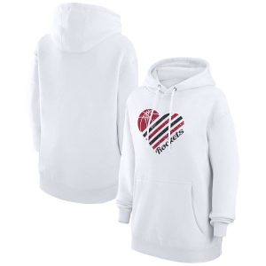 G III Gorgeous 4Her by Carl Banks Houston Rockets Women's White Heart Pullover Hoodie
