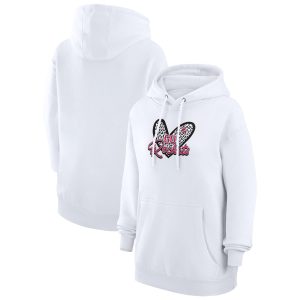 G III 4Her by Carl Banks Houston Rockets Chic Women's White Leopard Heart Graphic Fleece Pullover Hoodie
