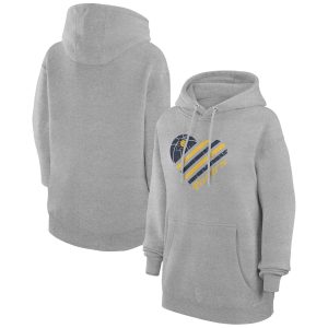 G III 4Her by Carl Banks Indiana Pacers Women's Heather Gray Elegant Heart Pullover Hoodie