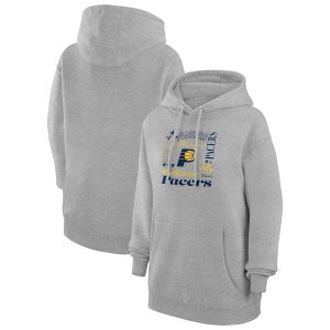 G III 4Her by Carl Premium Banks Indiana Pacers Women's Heather Gray Team Collage Graphic Fleece Pullover Hoodie