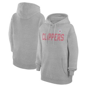 G III 4Her by Carl Banks LA Clippers Eye - catching Women's Heather Gray Dot Print Pullover Hoodie