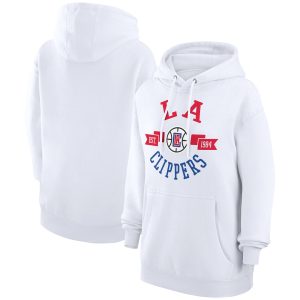 G III 4Her by Carl Banks LA Clippers Women's Gorgeous White City Pullover Hoodie
