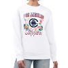 G III 4Her by Carl Banks LA Clippers Women's White Trendy Flowers Team Logo Graphic Fleece Crewneck Pullover Sweatshirt