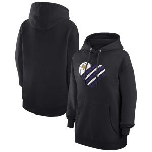 G III 4Her by Carl Banks Los Angeles Lakers Women's Black Heart Pullover Hoodie Stylish