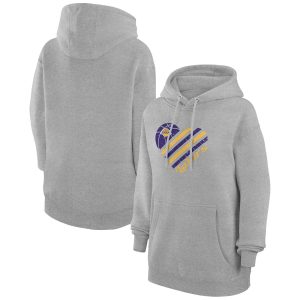 G III 4Her by Carl Banks Los Angeles Lakers Women's Heather Gorgeous Gray Heart Pullover Hoodie