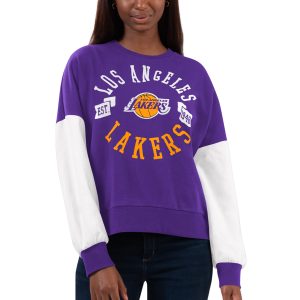 G III 4Her by Carl Banks Los Angeles Lakers Women's Purple/White Team Pride Stylish Pullover Sweatshirt