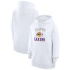 G III 4Her by Fabulous Carl Banks Los Angeles Lakers Women's White Graphic Fleece Pullover Hoodie