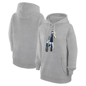 G Unique III 4Her by Carl Banks Memphis Grizzlies Women's Heather Gray Basketball Girls Fleece Pullover Hoodie